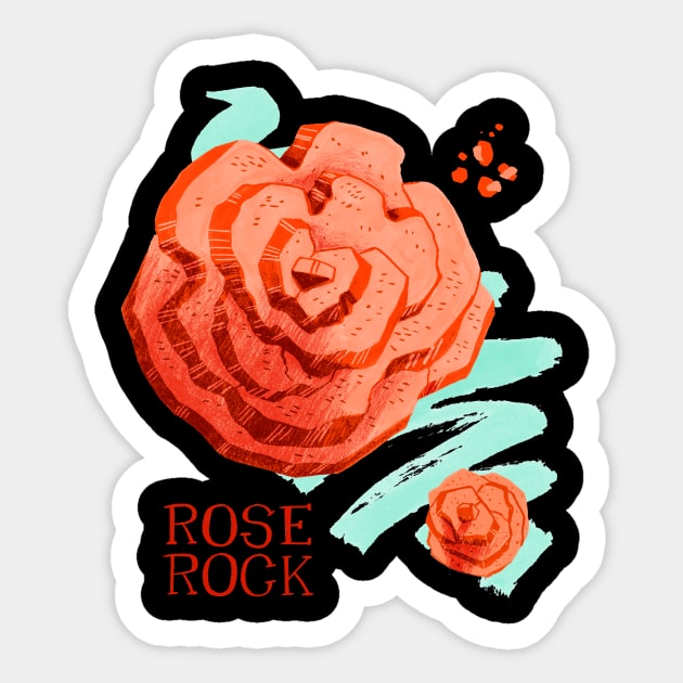 Rose Rock Sticker by washburnillustration